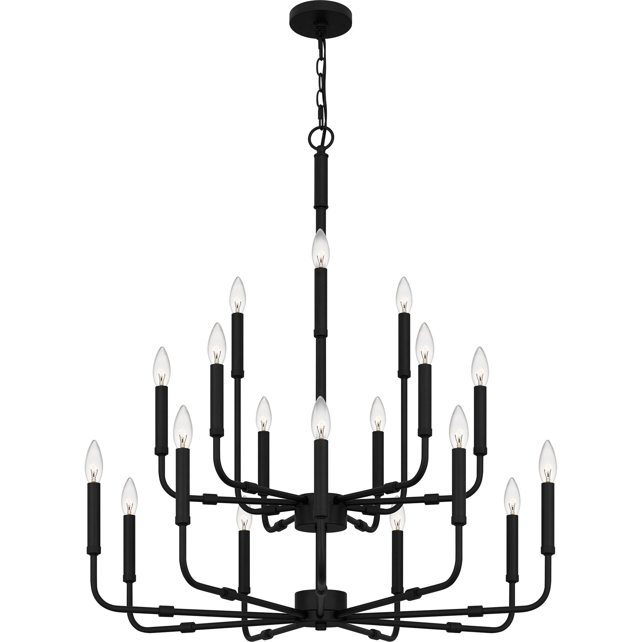 Abner 18 Light 32 inch Matte Black Chandelier Ceiling Light