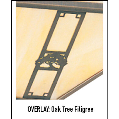 Pasadena 4 Light 11 inch Bronze Semi-Flush Mount Ceiling Light in Frosted, Oak Tree Filigree