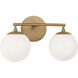 Nube 2 Light 14.63 inch Satin Brass Vanity Light Wall Light in Incandescent