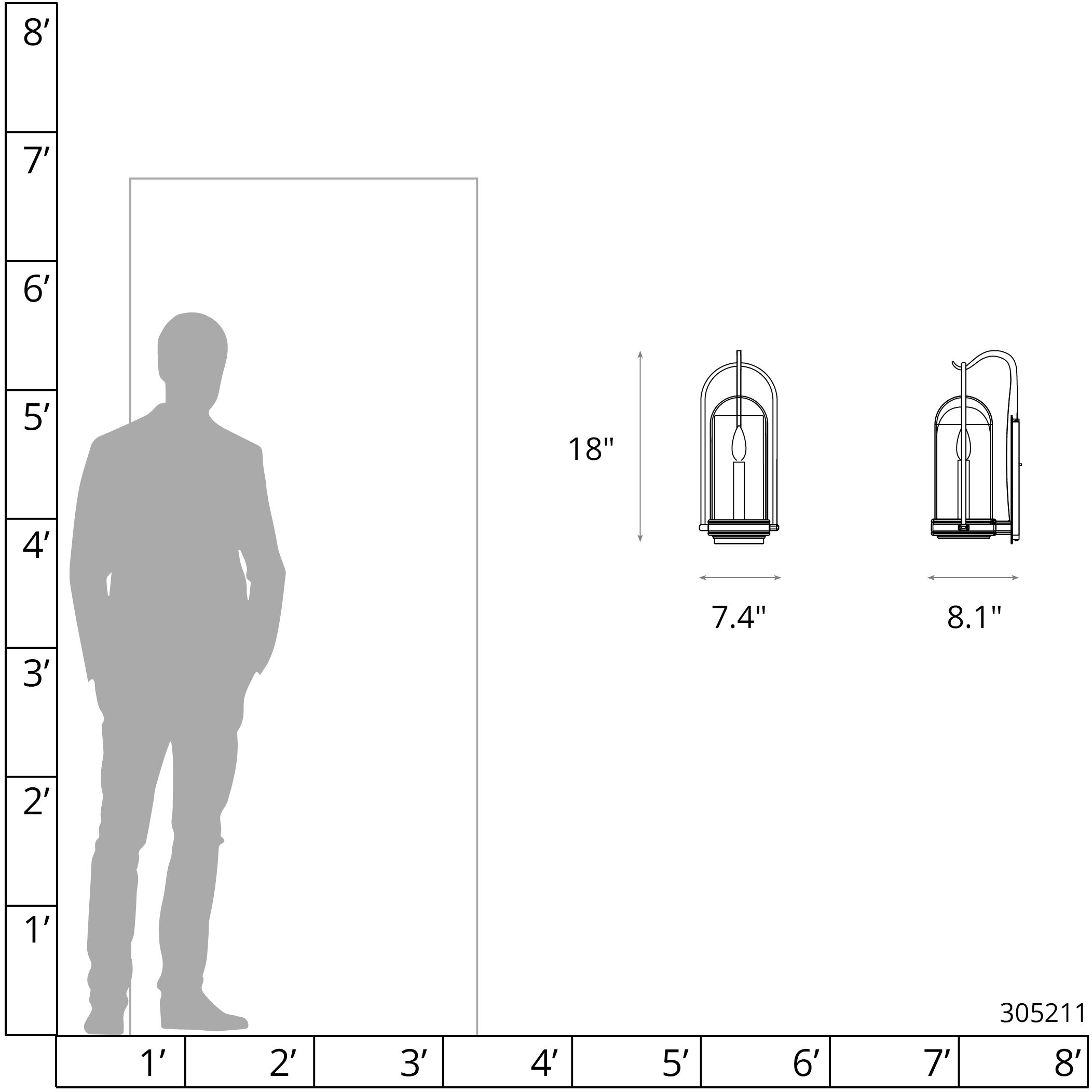 Davis 1 Light 18 inch Coastal Burnished Steel Outdoor Sconce, Small