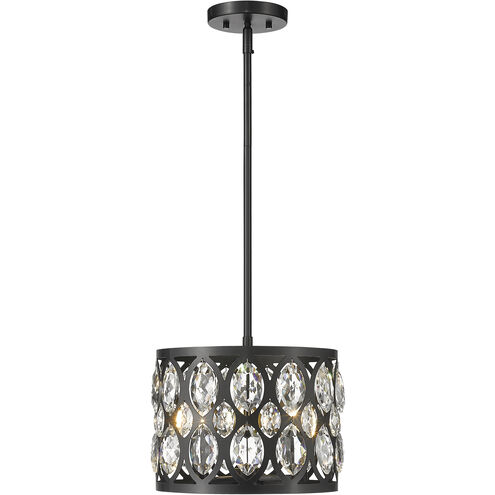 Dealey 3 Light 11.25 inch Matte Black Chandelier Ceiling Light