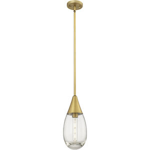 Malone 1 Light 6 inch Brushed Brass Pendant Ceiling Light in Clear Glass