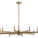 Erzo 8 Light 35.5 inch Natural Brass Chandelier 1 Tier Large Ceiling Light, 1 Tier Large