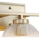 Elliott 3 Light 24.5 inch Brushed Champagne Bronze Vanity Light Wall Light in Ribbed Clear