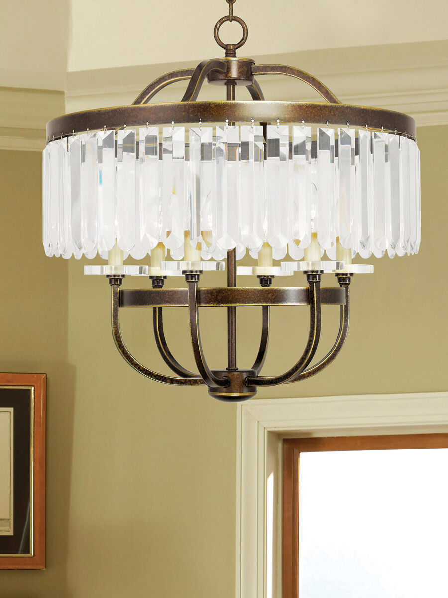 Ashton 6 Light 24 inch Hand Painted Palacial Bronze Chandelier Ceiling Light