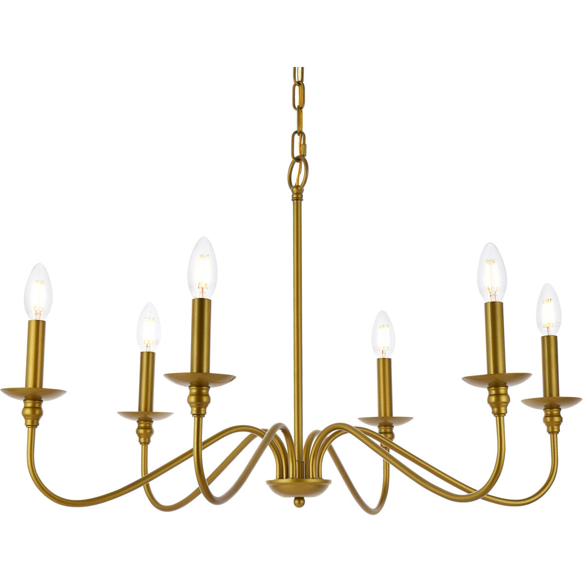 Rohan 6 Light 30 inch Brass Chandelier Ceiling Light 