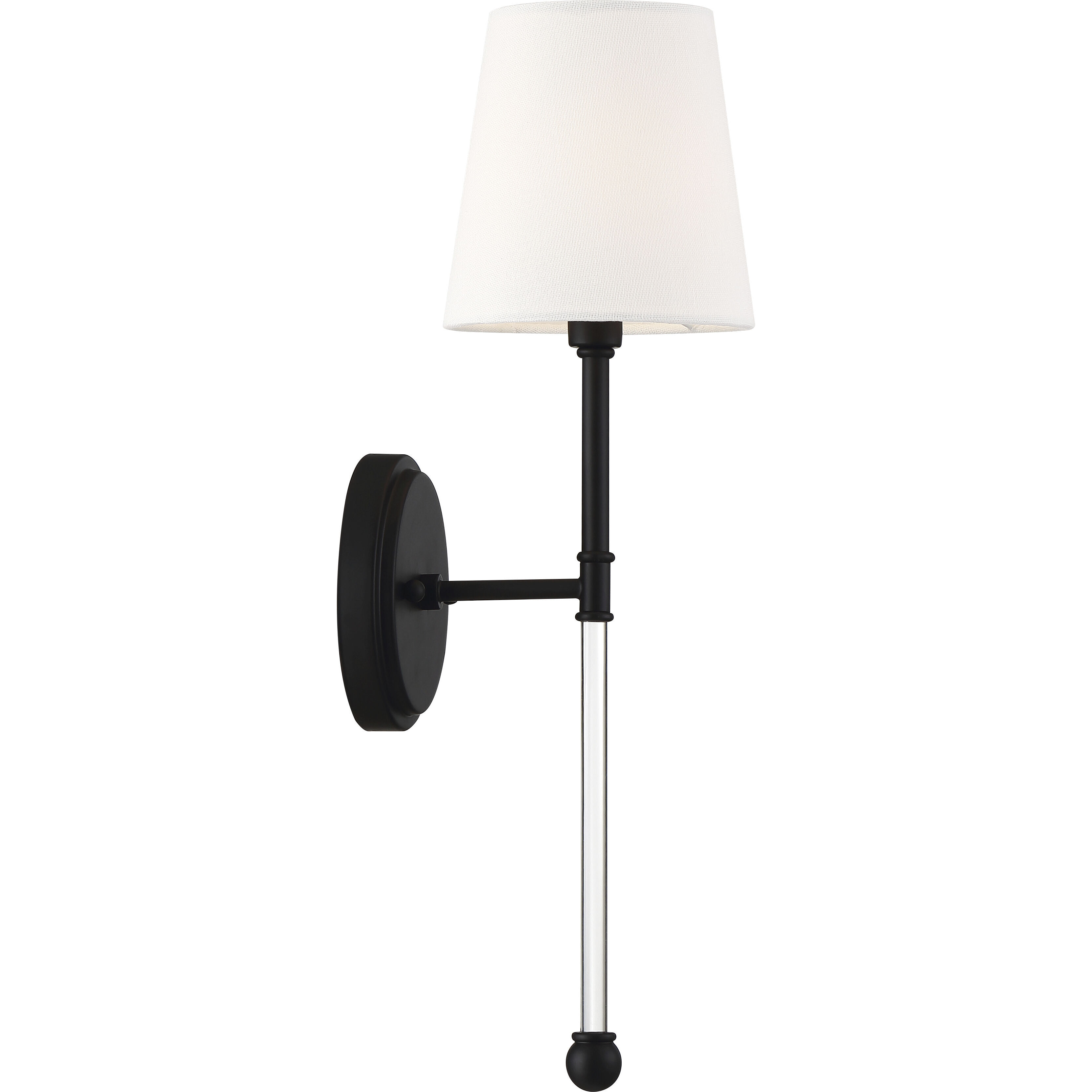 Olmsted 1 Light 6 inch Aged Bronze and White Fabric Wall Sconce Wall Light