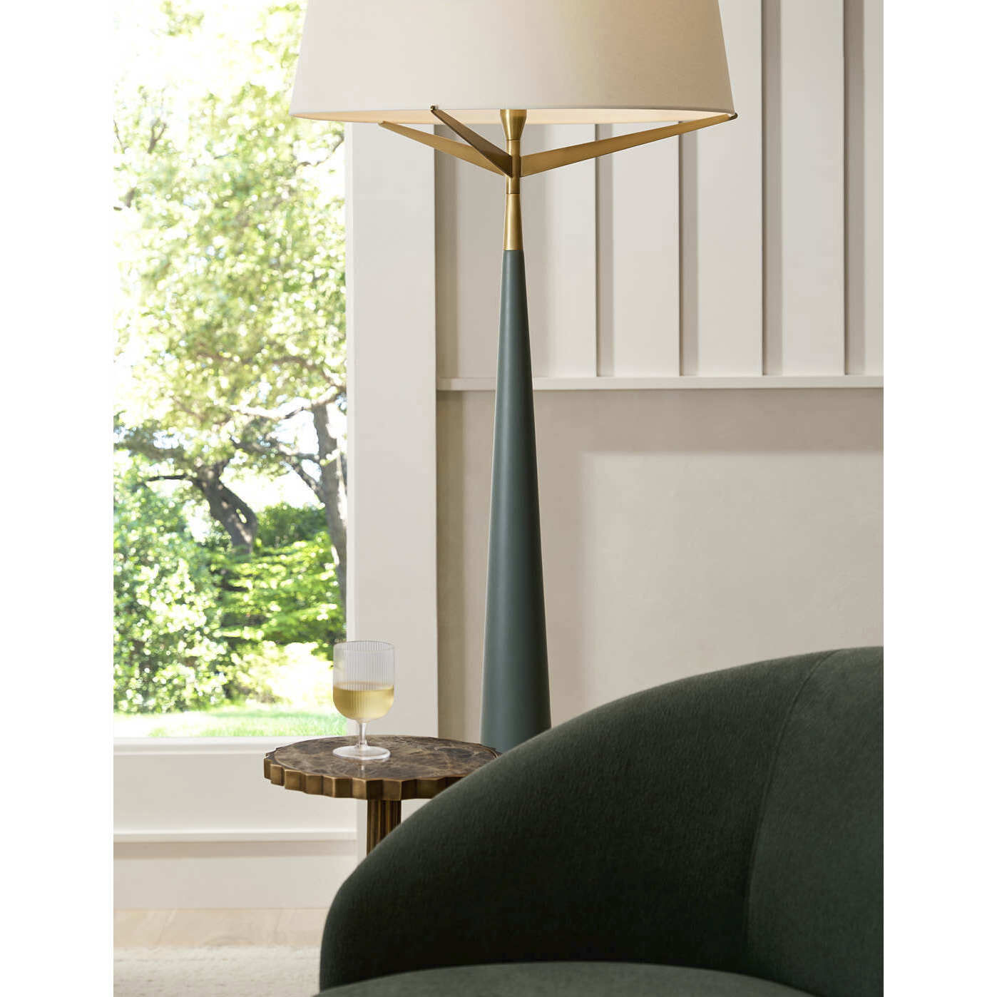 Elden 69 inch 150.00 watt Cadet Blue and Antique Brass Floor Lamp Portable Light