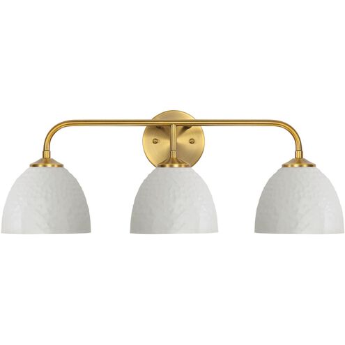 Shepard 3 Light 24.63 inch Modern Brass Vanity Light Wall Light in Matte White