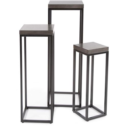 Kenton 43.75 X 14 inch Smoke Gray/Black Pedestal Set, Set of 3