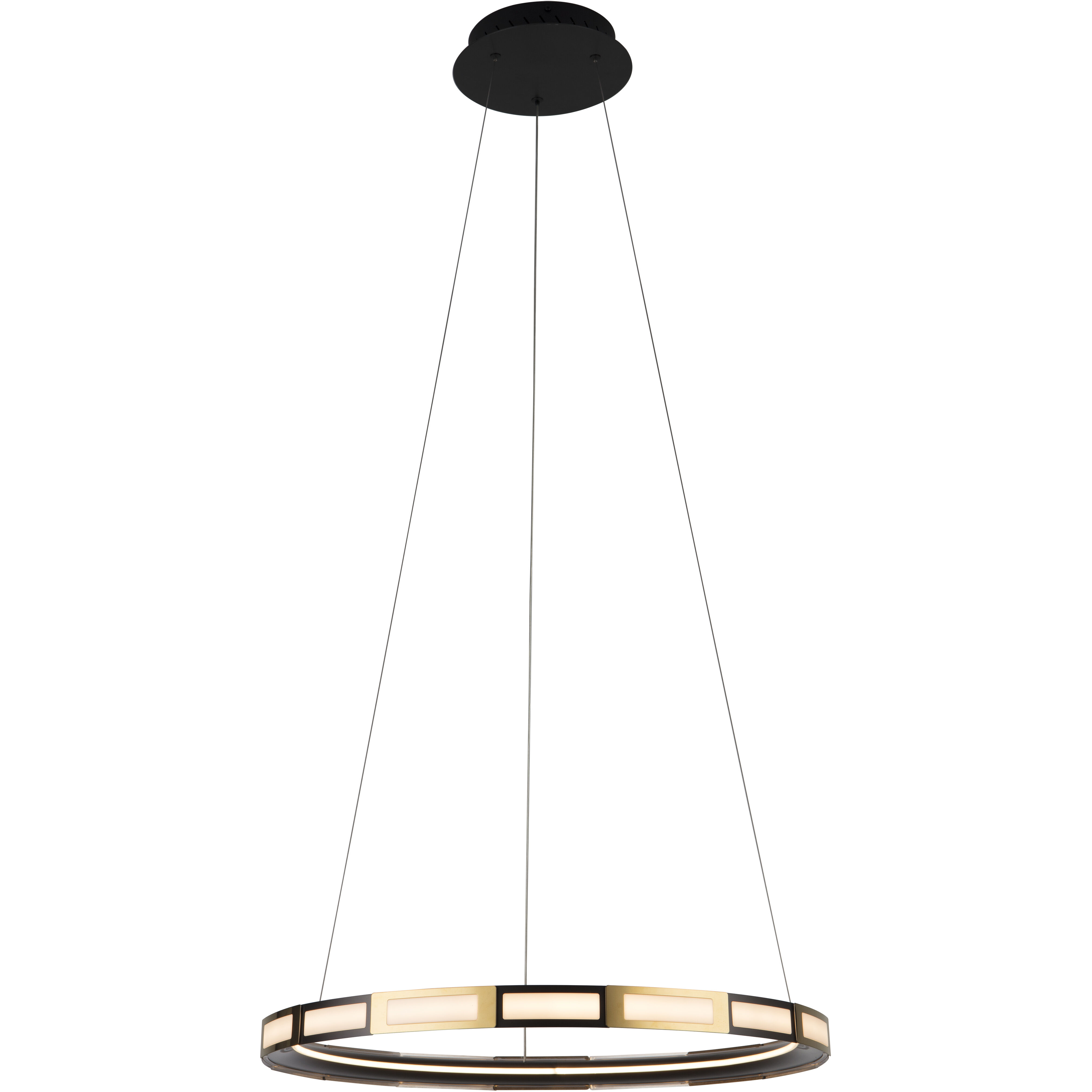 Equator LED 24 inch Matte Black and Satin Gold Pendant Ceiling Light