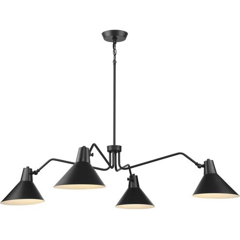 Trimble 4 Light 54.12 inch Matte Black Chandelier Ceiling Light, Design Series