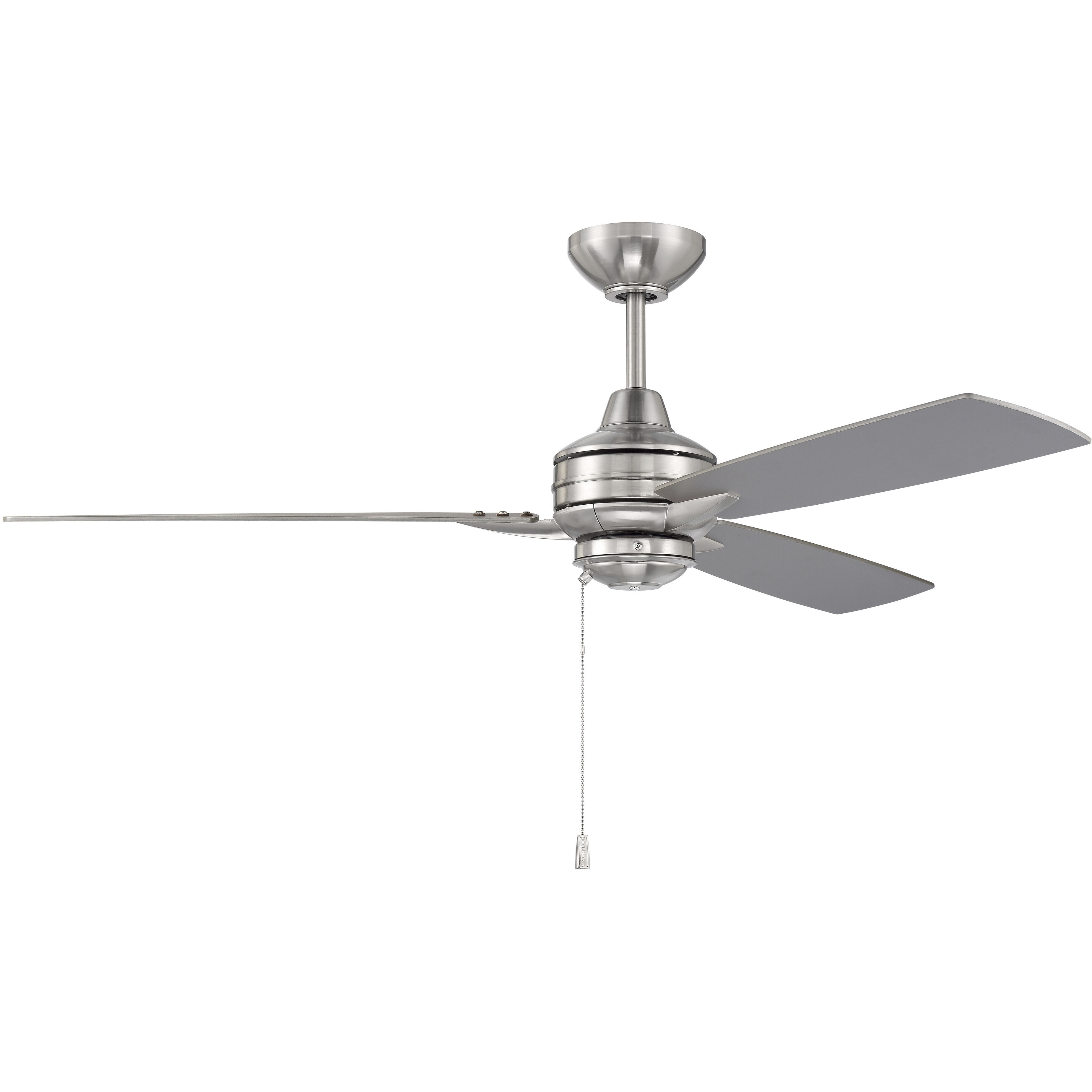 Moto 52 inch Brushed Polished Nickel with Brushed Nickel/Driftwood Blades Ceiling Fan