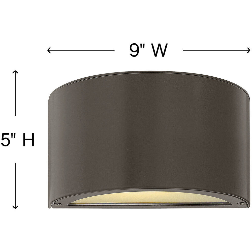 Luna LED 5 inch Bronze Outdoor Wall Mount Lantern, Up/Down Light