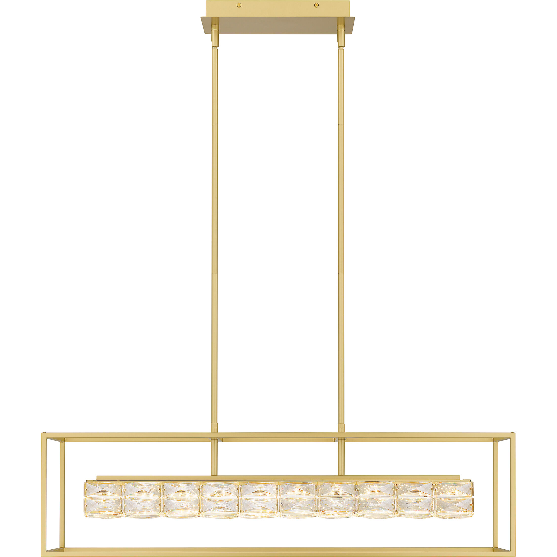 Dazzle LED 36 inch Soft Gold Linear Chandelier Ceiling Light