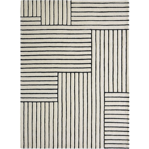 Arctica 157 X 118 inch Off-White and Black Indoor Rug, 9'10" X 13'1"