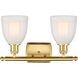 Ballston Brookfield LED 16 inch Satin Gold Bath Vanity Light Wall Light in White Glass, Ballston
