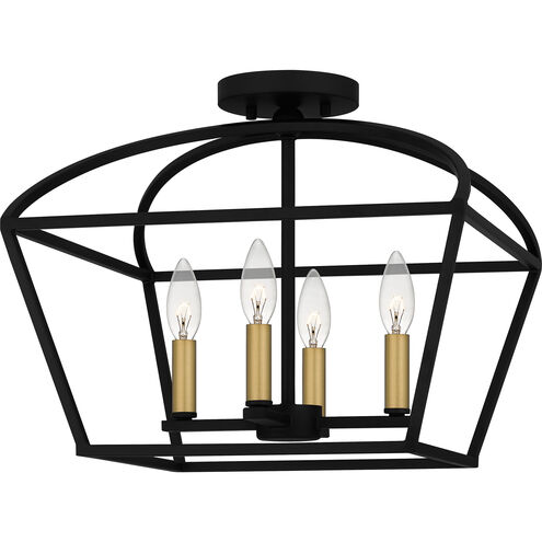 Concho Bay 4 Light 16 inch Matte Black Semi-Flush Mount Ceiling Light