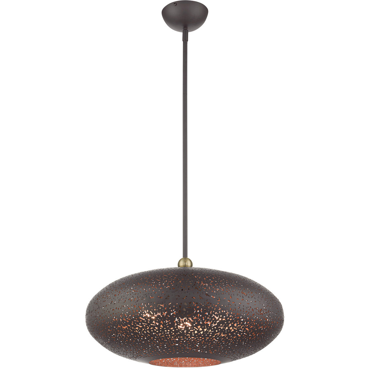 Charlton 3 Light 20 inch Bronze with Antique Brass Accents Pendant Ceiling Light