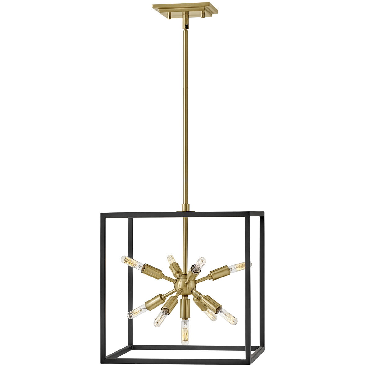 Lisa McDennon Aros 9 Light 15 inch Black with Warm Brass Indoor Pendant Ceiling Light