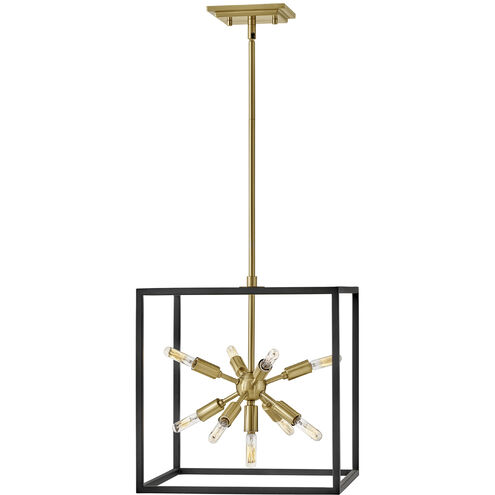 Lisa McDennon Aros 9 Light 15 inch Black with Warm Brass Indoor Pendant Ceiling Light
