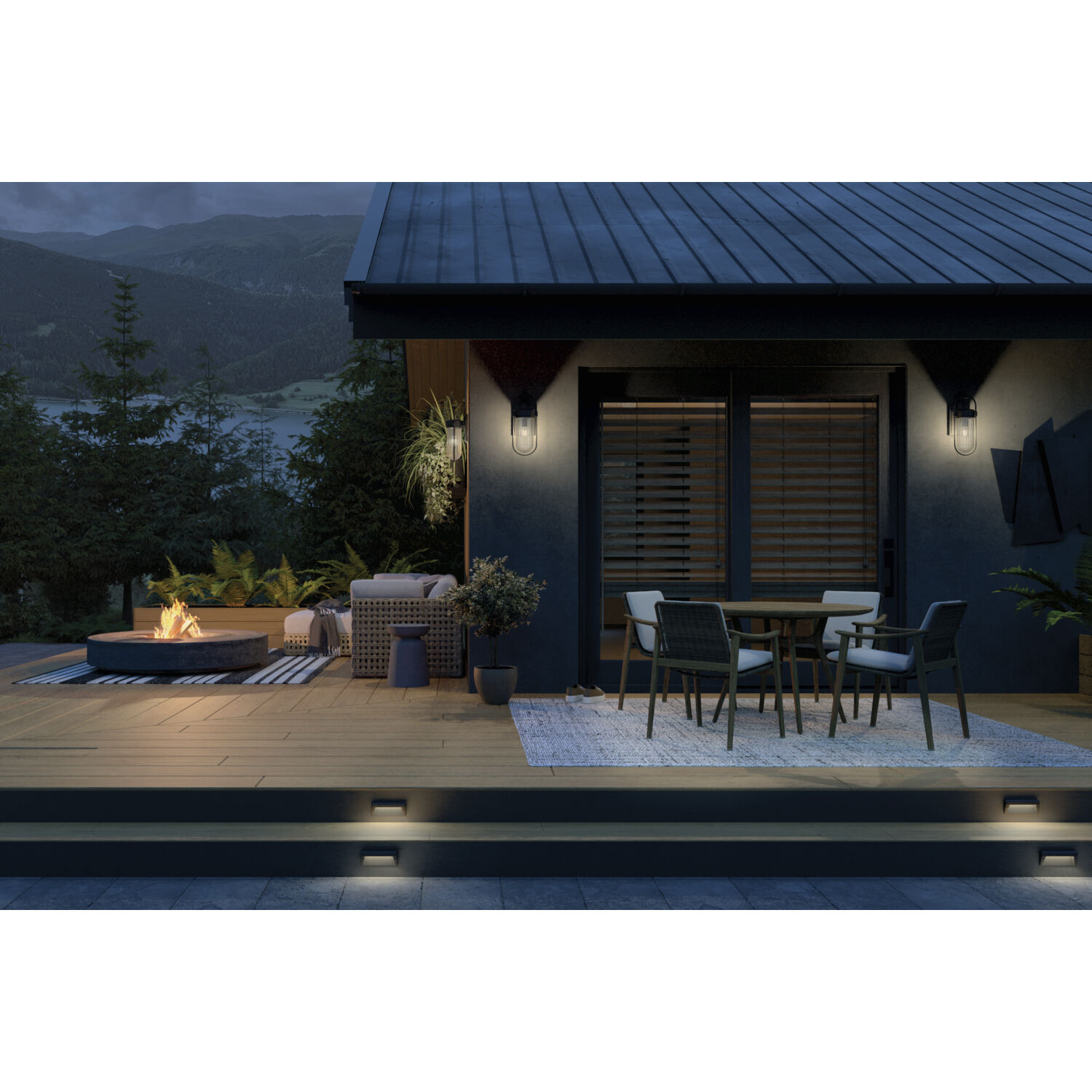 Brix 1 Light 19.25 inch Black Textured Outdoor Wall, Medium