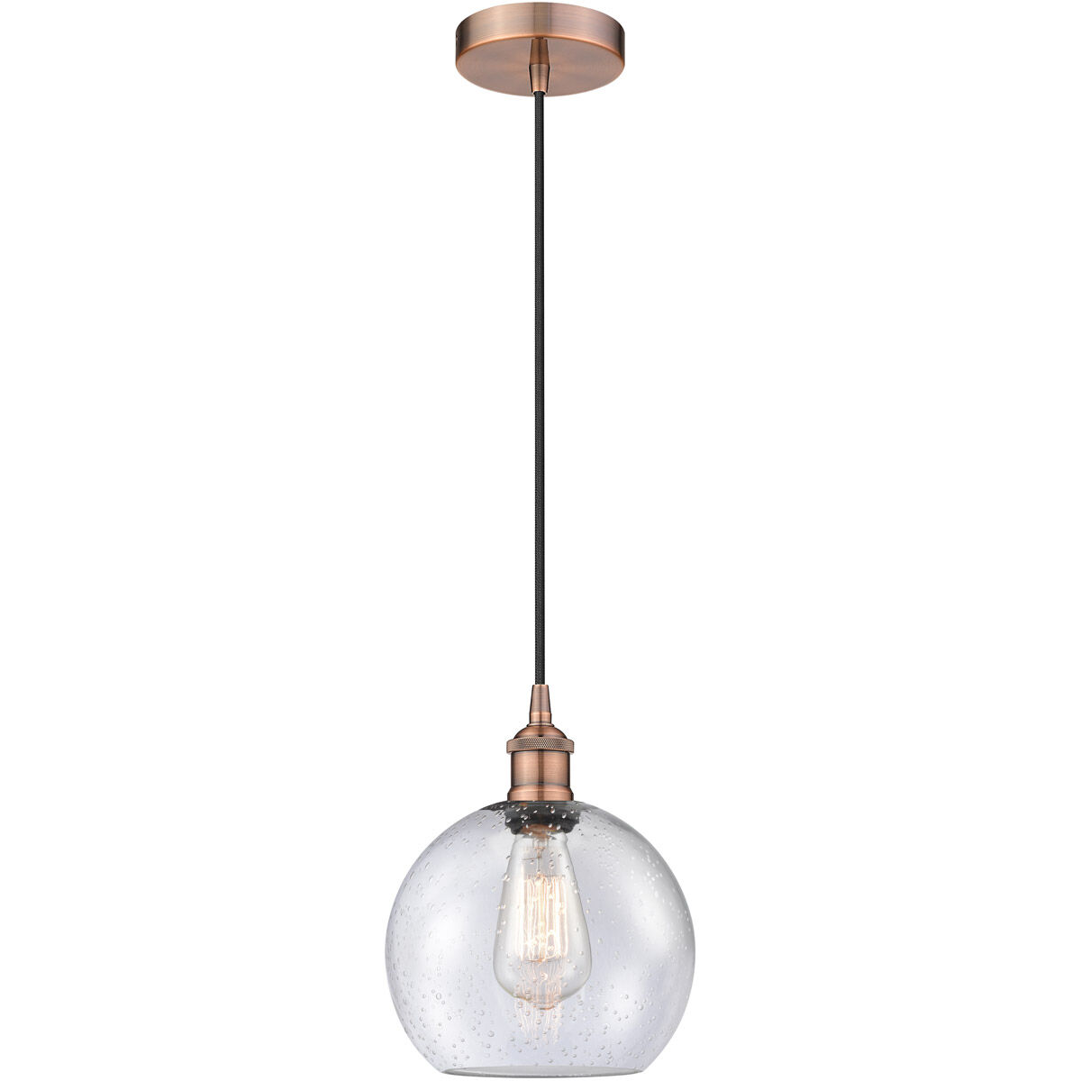 Edison Athens LED 8 inch Antique Copper Mini Pendant Ceiling Light