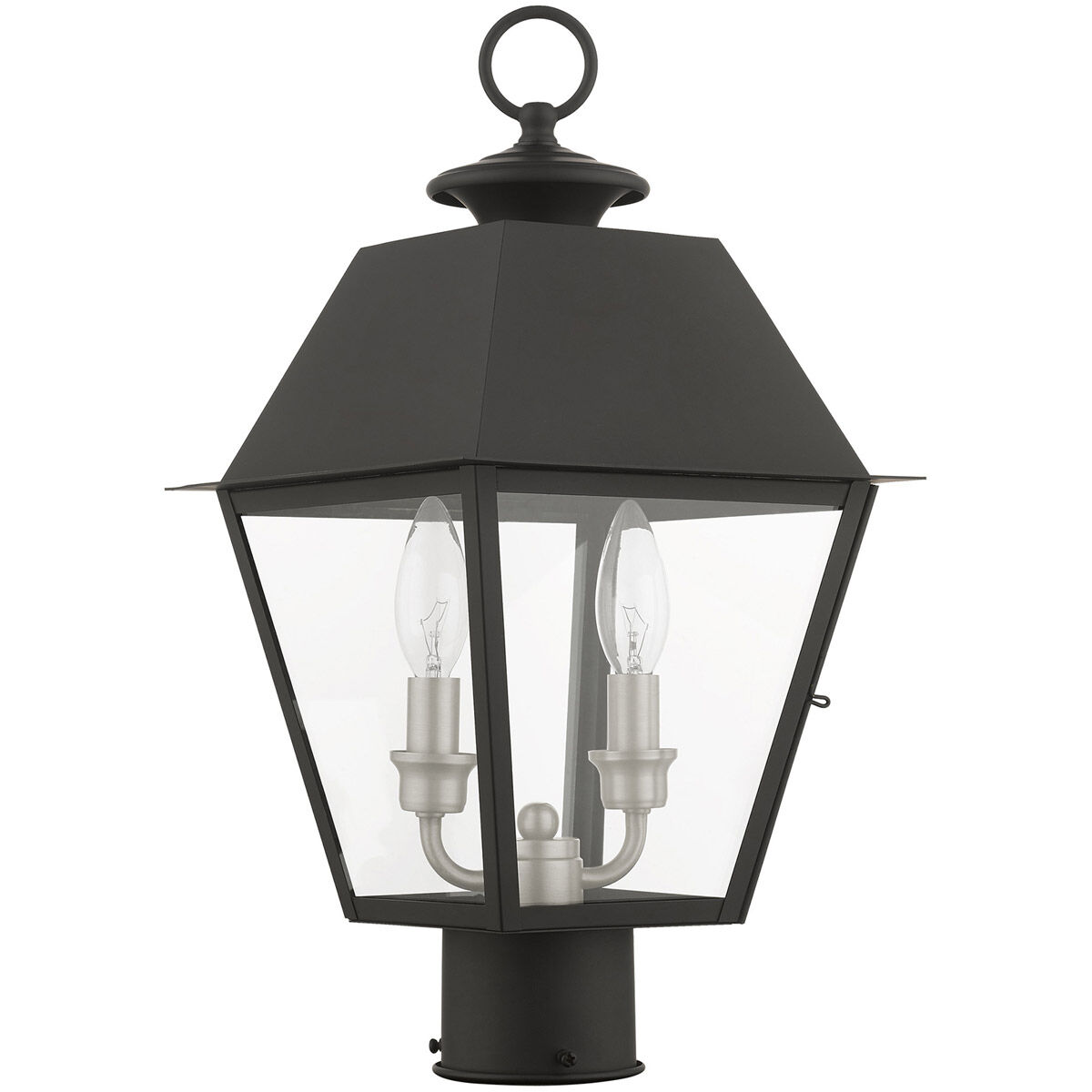 Mansfield 2 Light 17 inch Black Outdoor Post Top Lantern