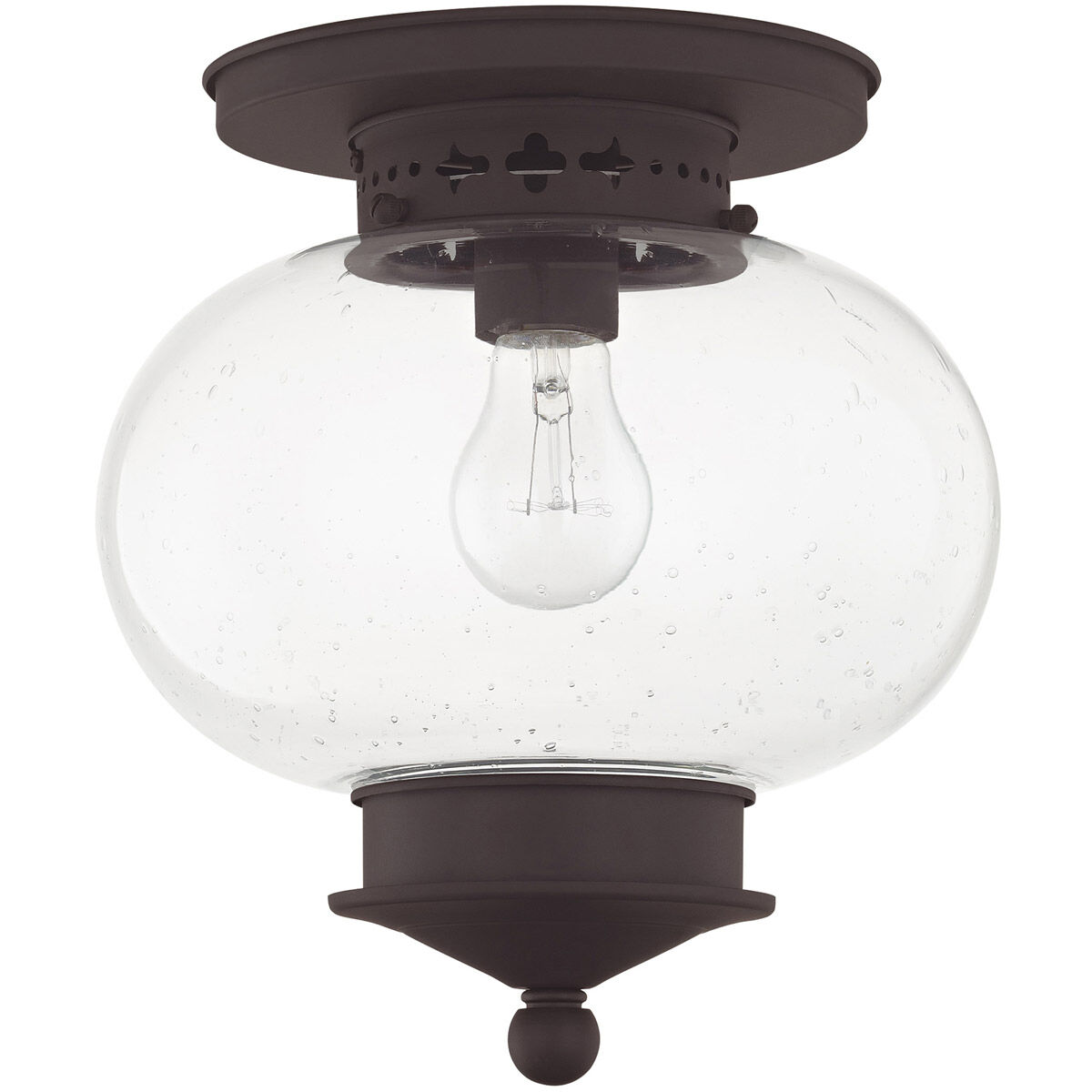 Harbor 1 Light 10 inch Bronze Semi-Flush Mount Ceiling Light