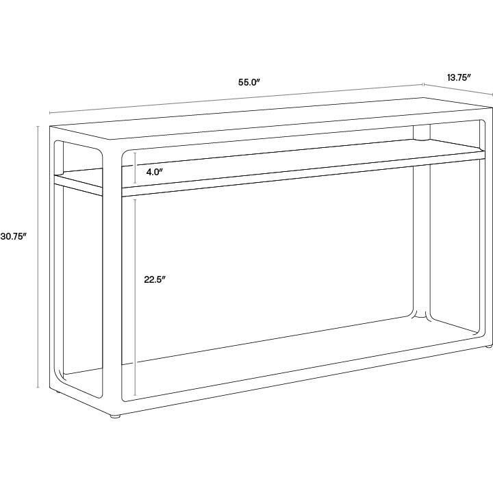 Doncaster 55 X 13.75 inch Smoke Grey Console Table