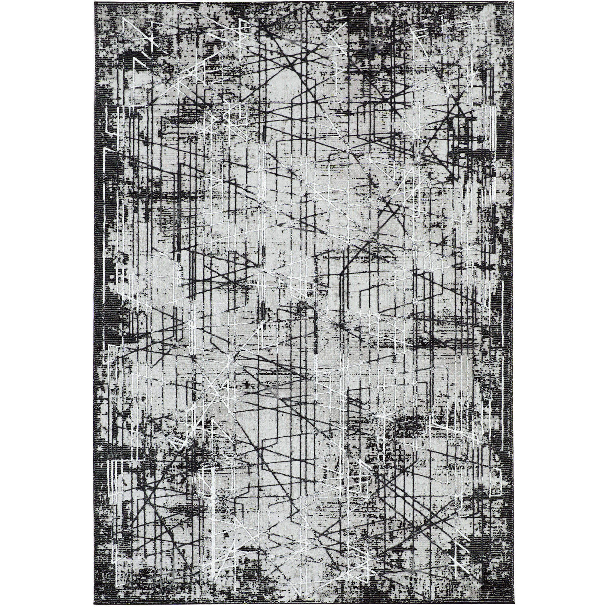 Sesia 114 X 79 inch Black/Grey Rug in 6 x 9