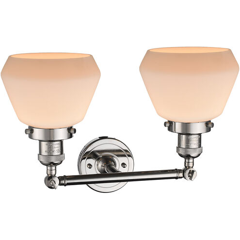 Franklin Restoration Fulton LED 17 inch Polished Nickel Bath Vanity Light Wall Light in Matte White Glass, Franklin Restoration