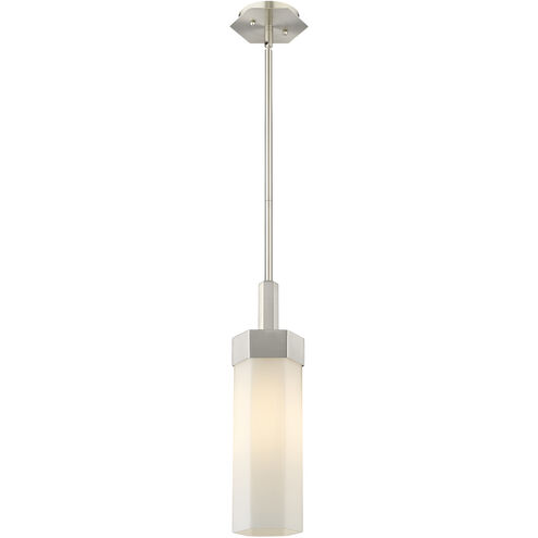Claverack 1 Light 5 inch Satin Nickel Pendant Ceiling Light in Matte White Glass