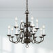 Williamsburgh 12 Light 26 inch Bronze Chandelier Ceiling Light