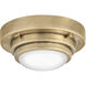 Porte LED 5.5 inch Heritage Brass Indoor Foyer Flush Mount Ceiling Light, Convertible to Sconce