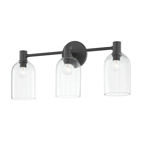 Paisley 3 Light Soft Black Vanity Light Wall Light