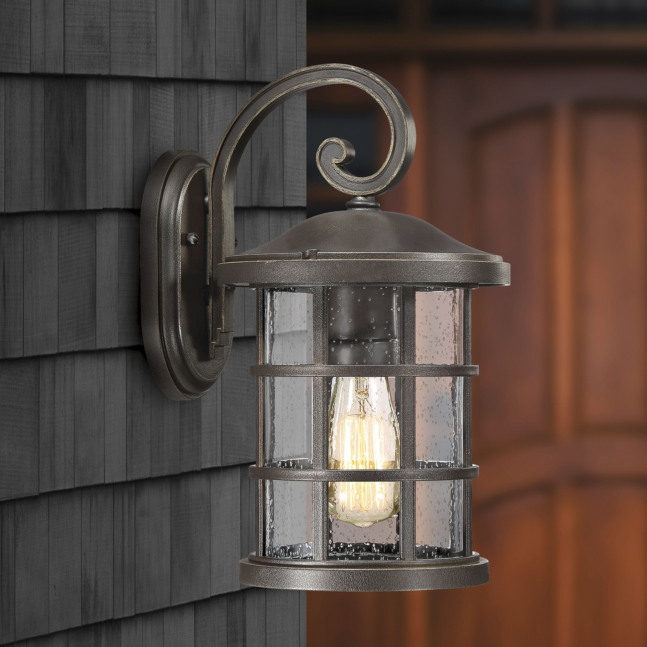 Crusade 1 Light 14 inch Palladian Bronze Outdoor Wall Lantern