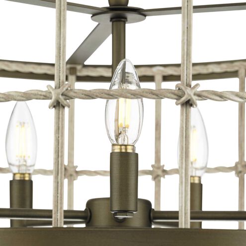 Lattimore 5 Light 22 inch Aged Brass Chandelier Ceiling Light, Design Series