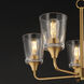 Hudson 5 Light 24 inch Natural Aged Brass Single-Tier Chandelier Ceiling Light in Clear