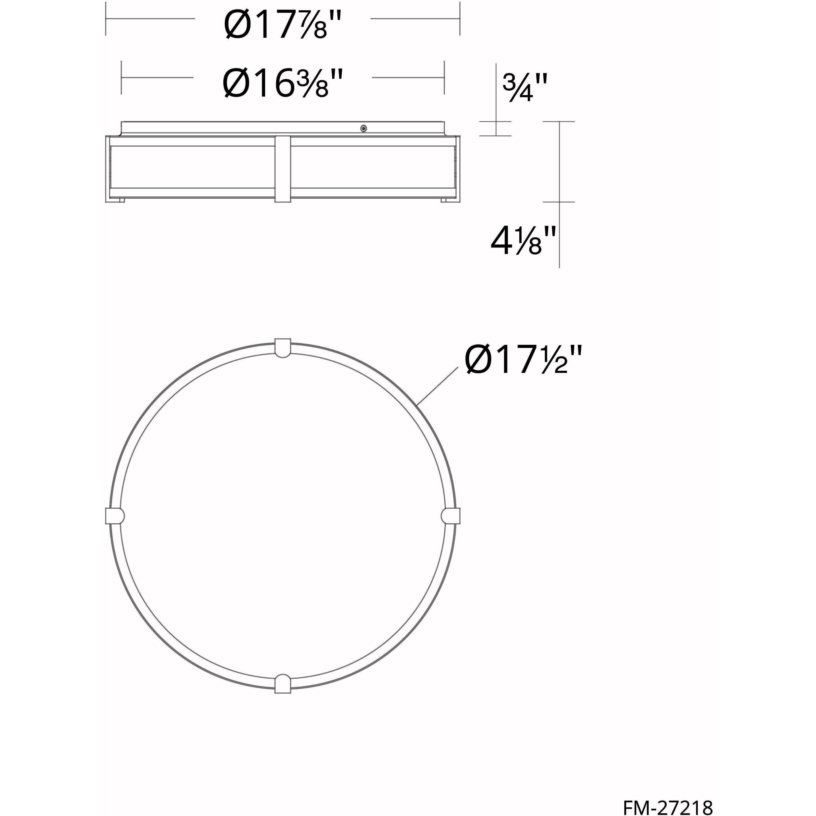 Constantine LED 18 inch Black Flush Mount Ceiling Light, dweLED