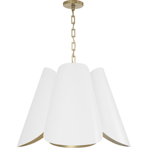 Maeve 4 Light 26.75 inch Matte Brass and White Pendant Ceiling Light