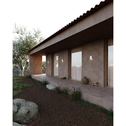 Angled Plane LED 8 inch Textured White Indoor-Outdoor Sconce, Inside-Out