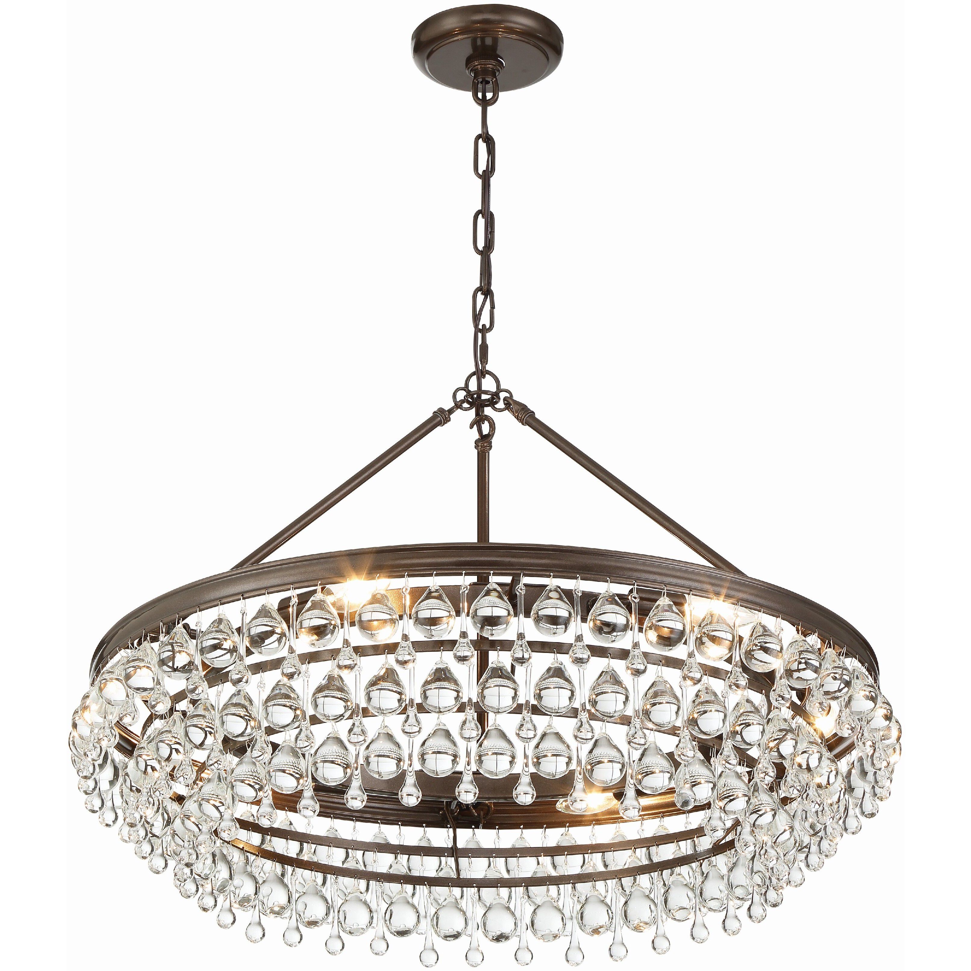 Calypso 6 Light 30 inch Vibrant Bronze Chandelier Ceiling Light