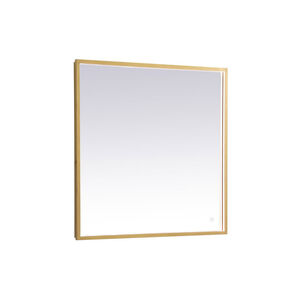 Pier 36 X 27 inch Brass LED Mirror