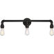 Iron 3 Light 24.5 inch Industrial Bronze Vanity Light Wall Light