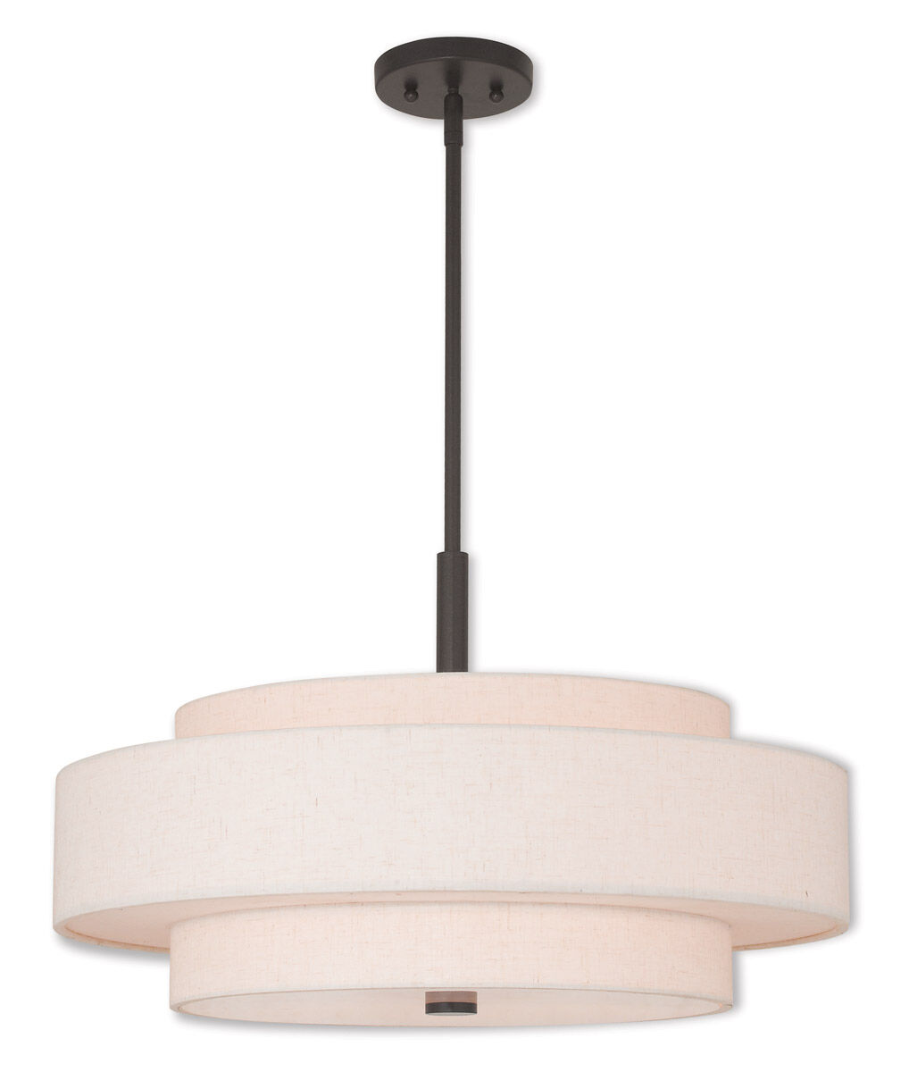Meridian 5 Light 24 inch English Bronze Pendant Ceiling Light