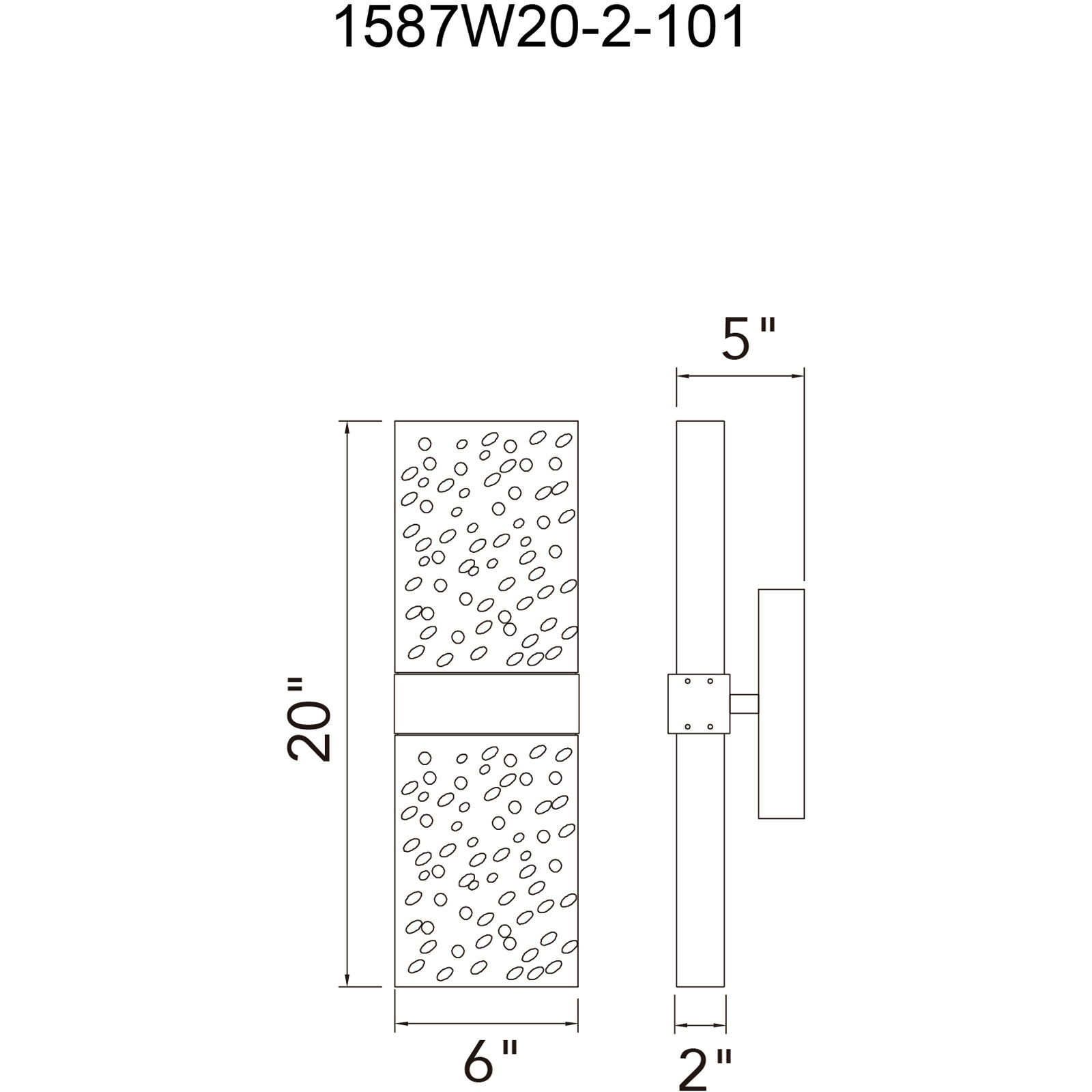Lava LED 6 inch Black Wall Light