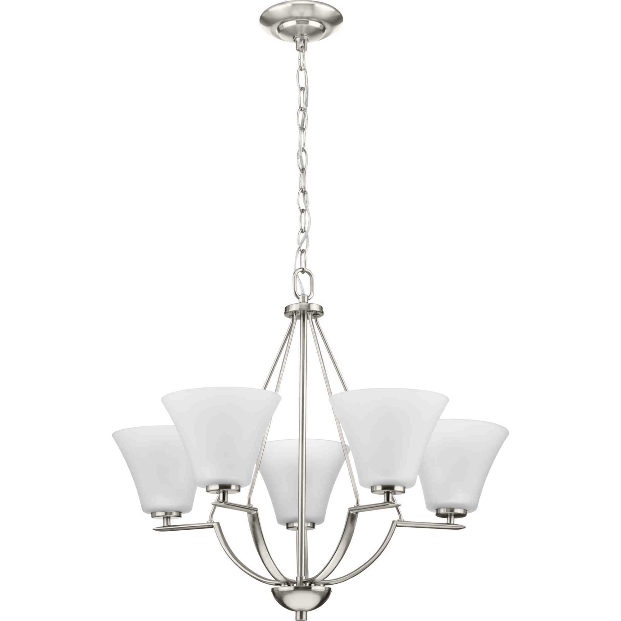 Bravo 5 Light 27 inch Brushed Nickel Chandelier Ceiling Light