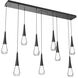 Rain Drop LED Matte Black Linear Pendant Ceiling Light in 2700K LED