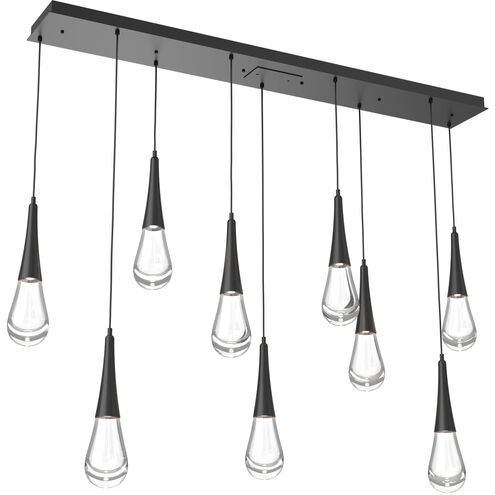 Rain Drop LED Matte Black Linear Pendant Ceiling Light in 2700K LED